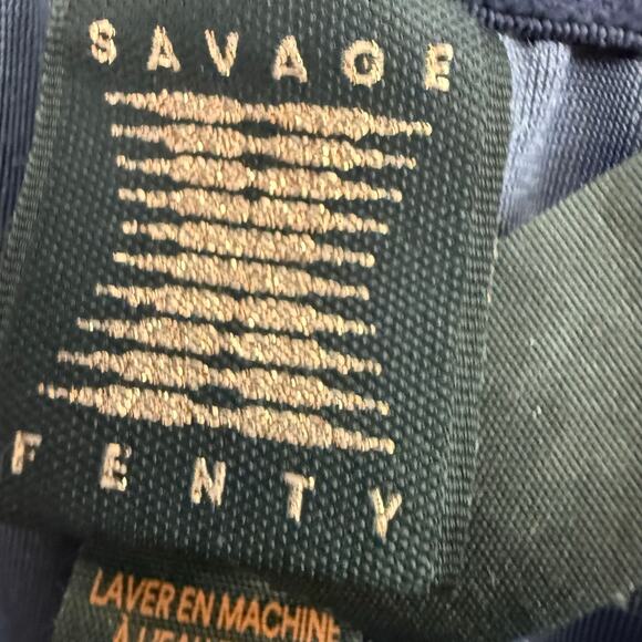 Savage X Fenty Whiskey Room Velvet Sleep Bottoms Men's Sze XL Navy Blue Straight - Picture 7 of 9